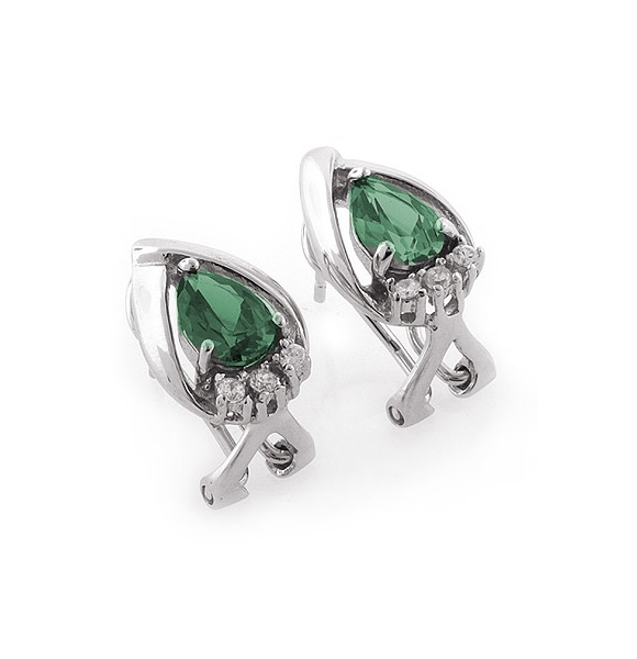 Aretes de Alejandrita Bicolor ( Azul a Verde ) en Plata .925