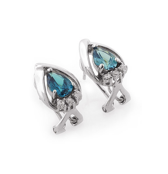 Aretes de Alejandrita Bicolor ( Azul a Verde ) en Plata .925