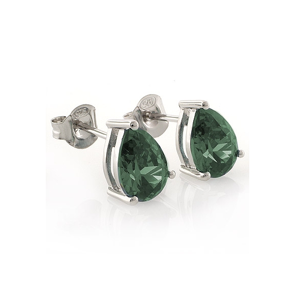 Aretes de Alejandrita Bicolor ( Verde/Azul ) en Plata de Ley