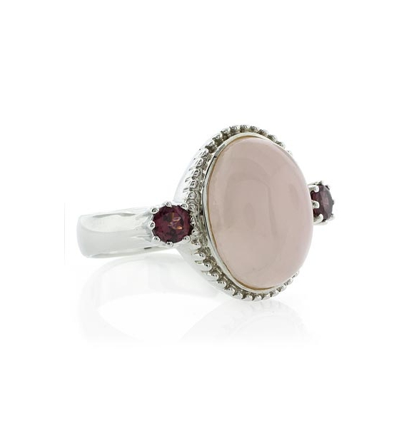 Hermoso Anillo de Plata con Jade y Amatista