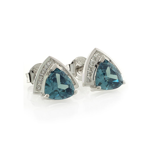 Aretes de Alejandrita ( Verde/Azul ) en Plata de Ley