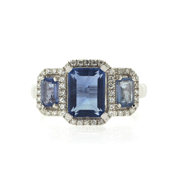 Anillo de Plata .925 con 3 Gemas de Alejandrita