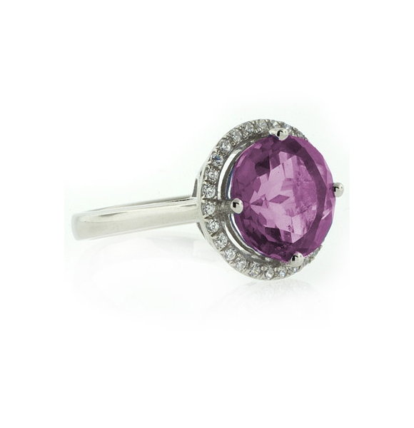 Anillo de Alejandrita Azul a Morado en Plata