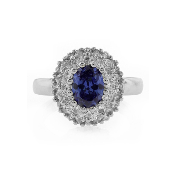 Anillo de Tanzanita con Zirconias Incrustadas