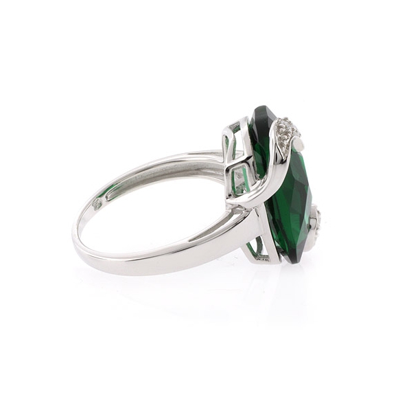 Anillo de Esmeralda Con Corte de Cojín