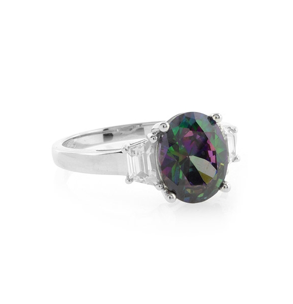 Enorme Anillo de Topacio Místico en Plata .925