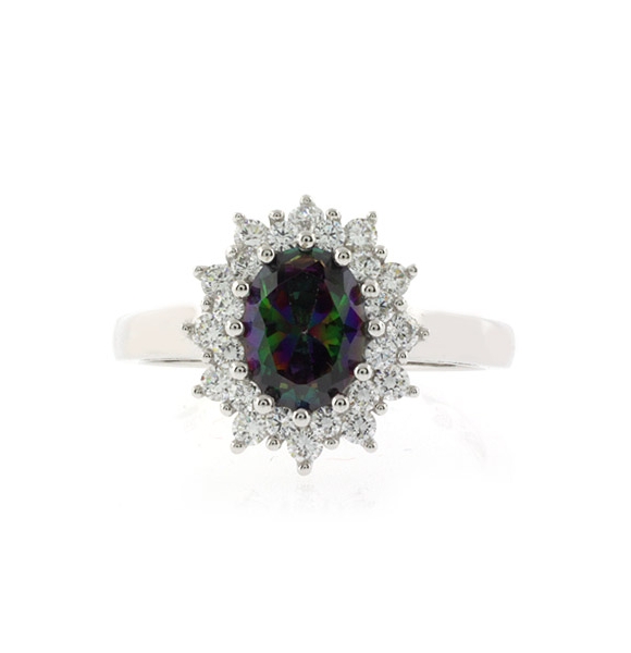 Emerald Cut Sterling Silver Tanzanite Ring