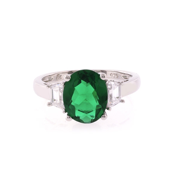 Anillo de Plata con una Joya de Esmeralda