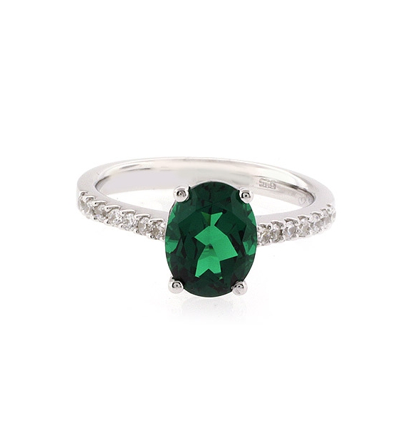 Anillo de Esmeralda en Plata de Ley .925