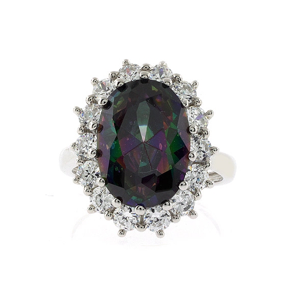 Precioso Anillo de Plata 925 con Topacio Místico