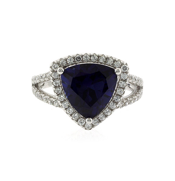 Anillo de Plata de Ley con Zafiro