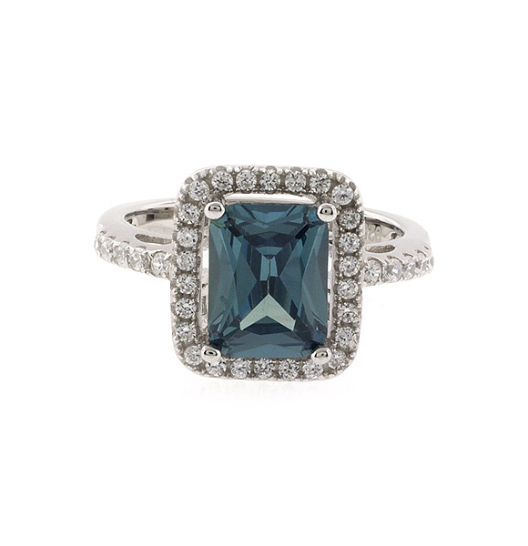 Anillo de Plata Fina de Ley con Alejandrita (Azul/ Verde)