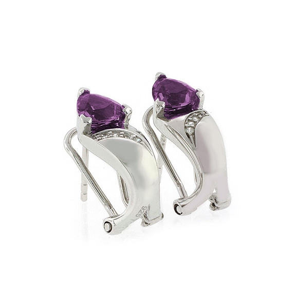 Aretes de Alejandrita Bicolor con Cerraduras tipo Omega