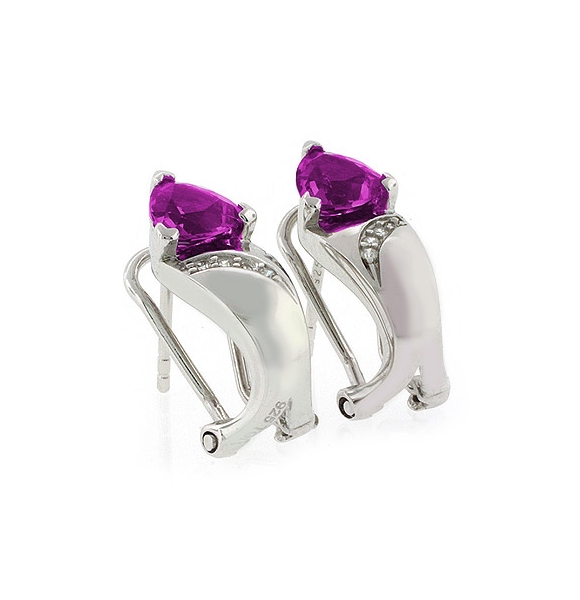 Aretes de Alejandrita Bicolor con Cerraduras tipo Omega