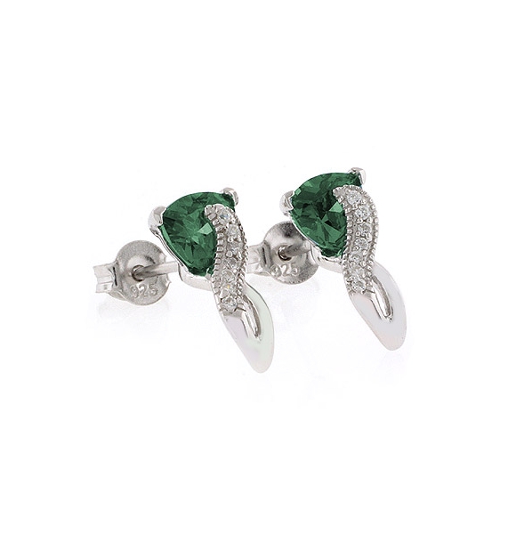 Elegantes Aretes de Alejandrita ( Azul/Verde ) en Plata .925