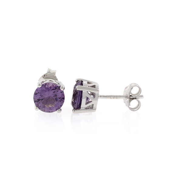 Aretes de Alejandrita ( Rosa/Morado ) en Plata Fina .925