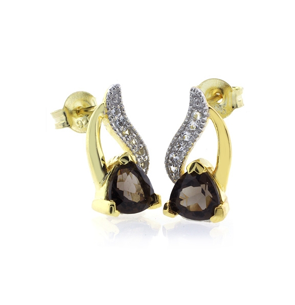 Aretes de Topacio en Plata de Ley .925 con Baño de Oro