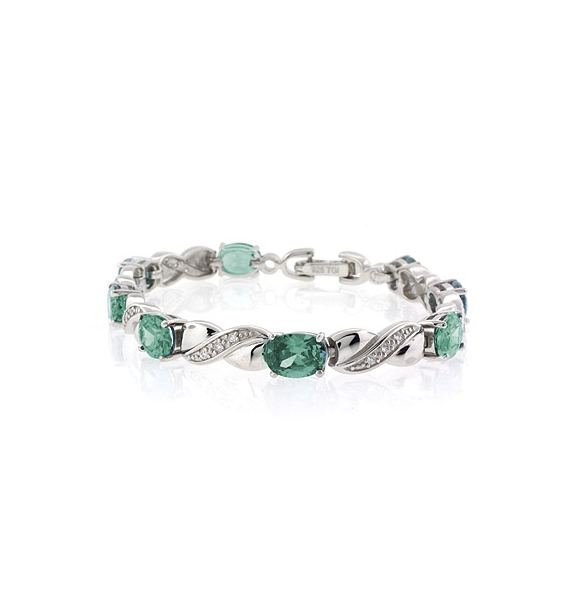 Pulsera de Plata .925 con Alejandrita (Verde/Azul)
