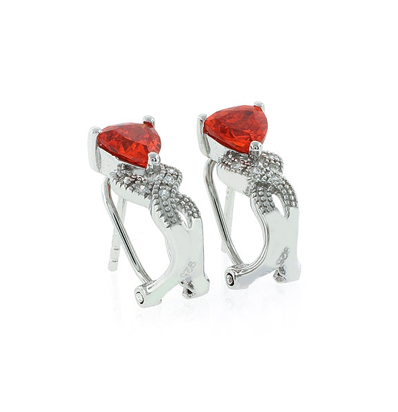 Aretes de Ópalo de Fuego en Plata de Ley .925