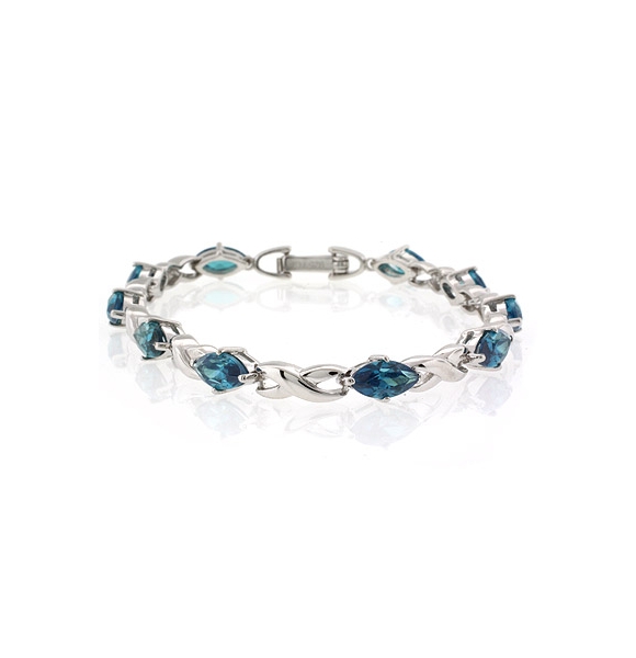 Pulsera de Plata .925 con Alejandrita (Azul/Verde)