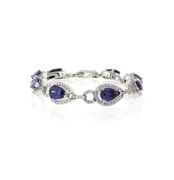 Hermosa Pulsera de Plata de Ley .925 con Tanzanita