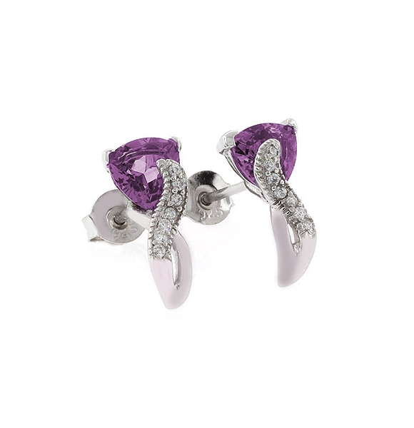 Elegantes Aretes de Alejandrita en Plata .925