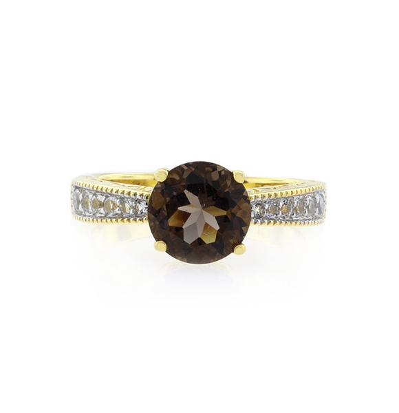 Anillo de Topacio con Baño de Oro