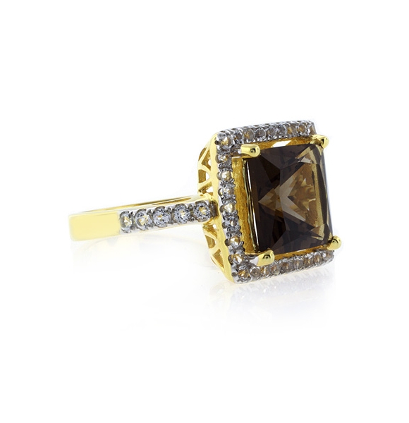 Authentic Smoked Topaz Sterling Silver Ring