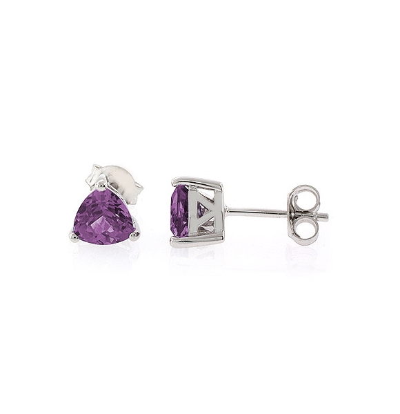 Aretes de Alejandrita ( Morado/Rosa ) en Plata Fina .925