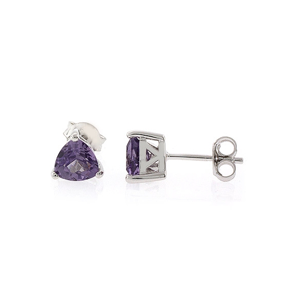 Aretes de Alejandrita ( Morado/Rosa ) en Plata Fina .925