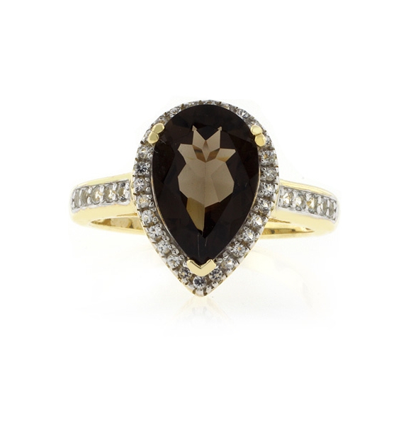 Anillo con Baño de Oro 14K y Topacio