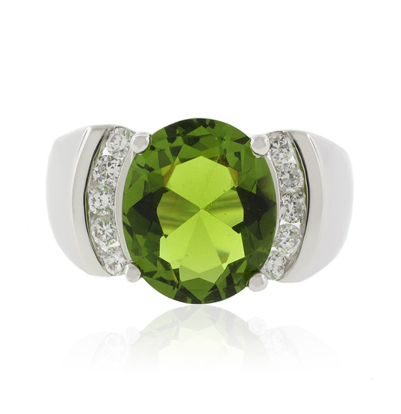 Anillo Enorme de Peridoto en Plata .925