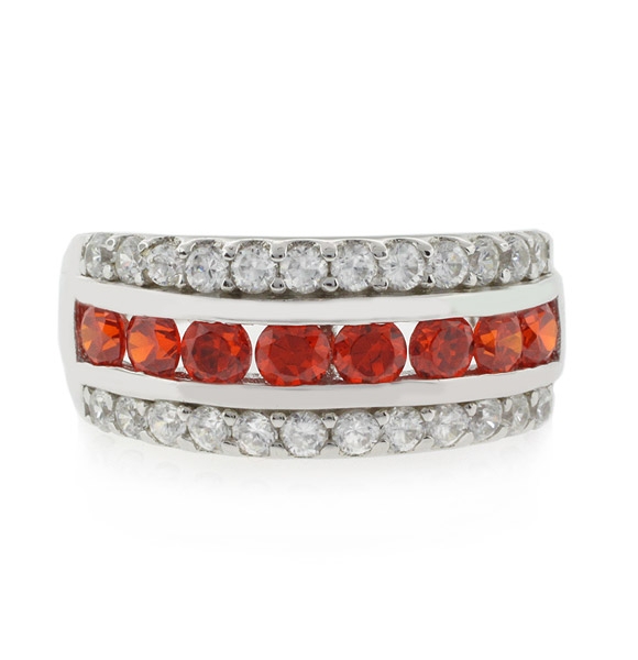 Anillo Lujoso de Ópalo de Fuego en Plata .925