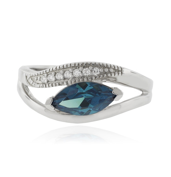 Anillo de Alejandrita en Plata Fina de Ley ( Azul/Verde )