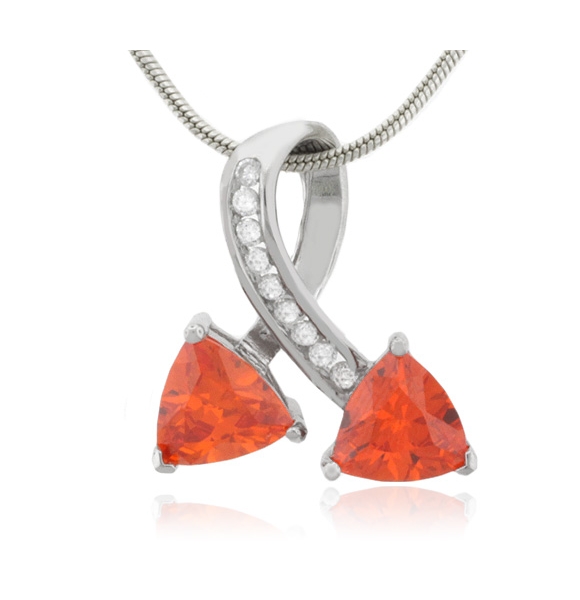 Dije con 2 Piedras de Ópalo Rojo en Plata de Ley .925