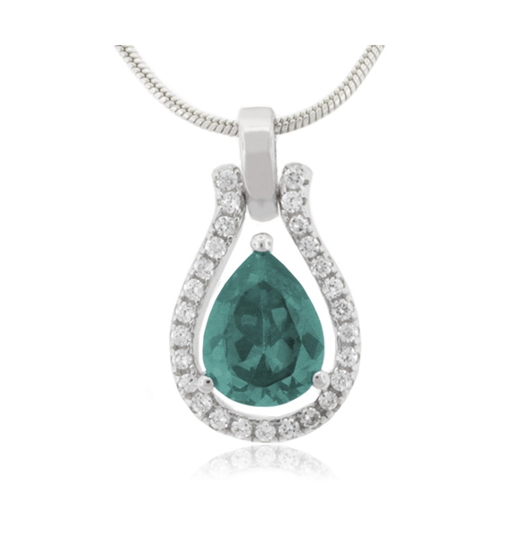 Dije con Alejandrita Bicolor ( Azul/Verde ) en Plata Fina .925