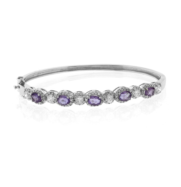 Brazalete de Alejandrita Bicolor en Plata de Ley .925