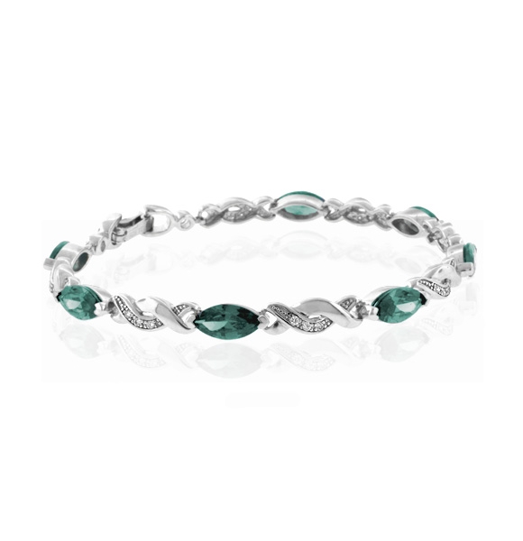 Elegante Pulsera de Plata de Ley .925 con Alejandrita