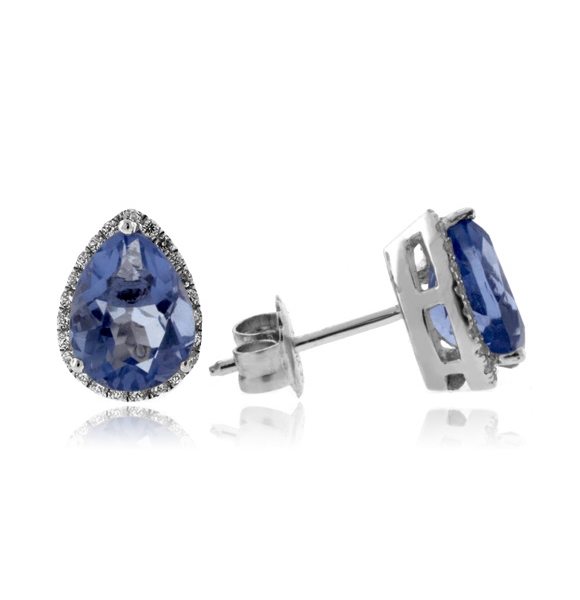 Hermosos Aretes de Alejandrita ( Azul/Morado ) en Plata .925