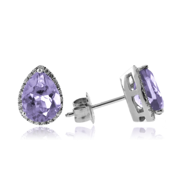 Hermosos Aretes de Alejandrita ( Azul/Morado ) en Plata .925