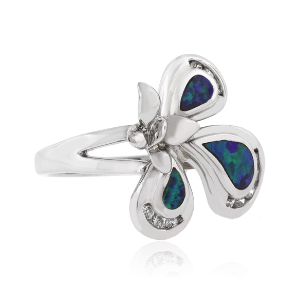 Anillo de Plata Fina .925 con Opalo Australiano