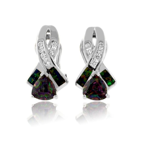 Aretes de Plata .925 con Ópalo y Topacio Místico