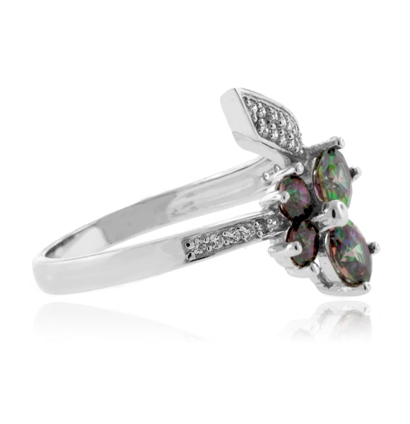 Anillo Lujoso de Topacio Místico en Plata de Ley .925