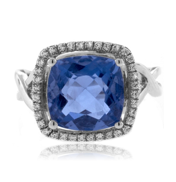 Anillo Hermoso de Alejandrita en Plata ( Azul/Morado )