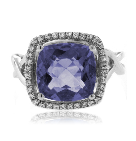 Anillo Hermoso de Alejandrita en Plata ( Azul/Morado )