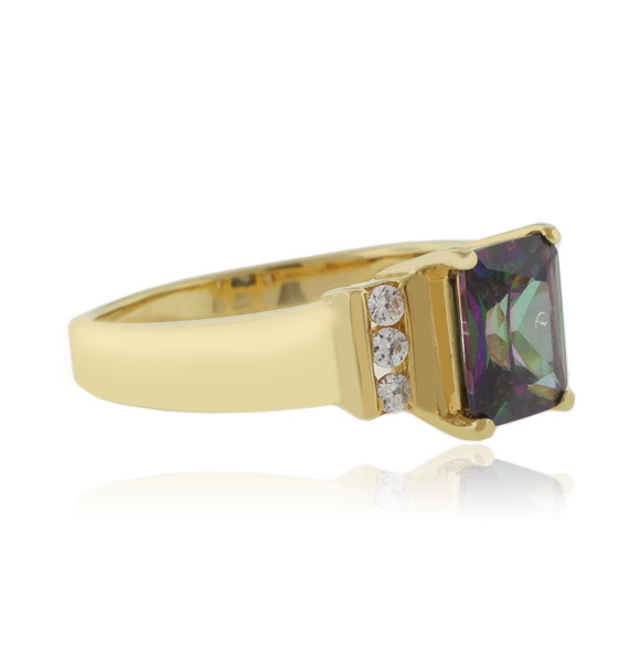Mystic Topaz Diamond Ring