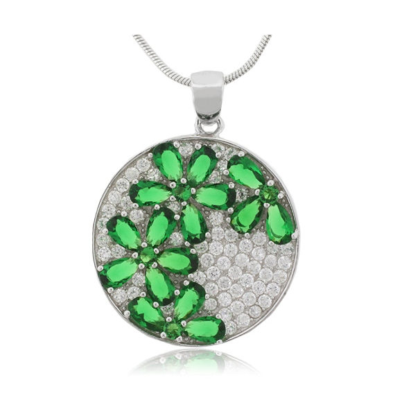 Hermoso Dije de Plata .925 con Incrustaciones de Esmeralda