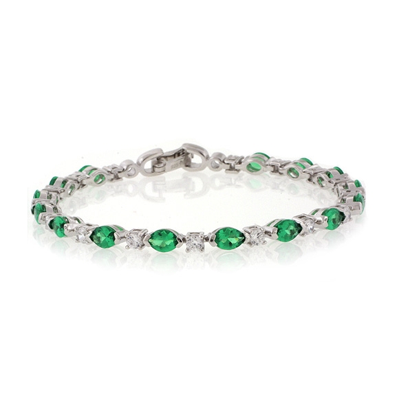 Pulsera de Plata .925 con Esmeraldas