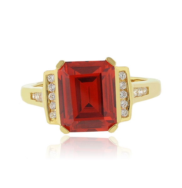 Anillo de Opalo de Fuego en Plata con un Baño de Oro 14K