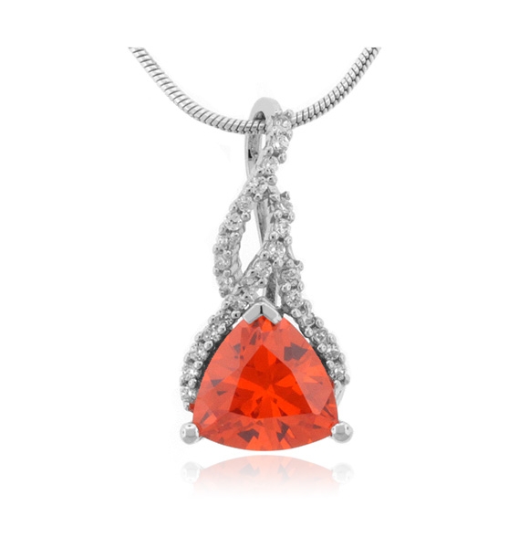 Dije de Plata Fina .925 con Ópalo de Fuego